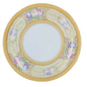Marked RS Germany Vintage Saucer Plate RS Prussia Gold Gild Floral Peonies